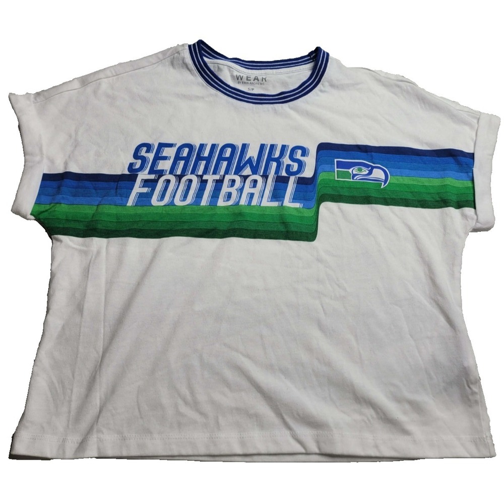 Women's WEAR by Erin Andrews Seattle Seahawks Cropped T-Shirt Small NFL Football